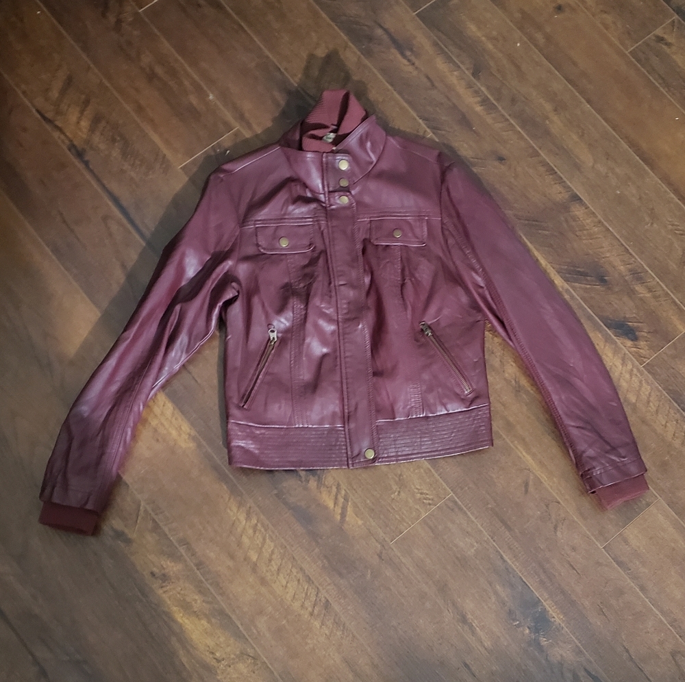 Kirra Burgundy Leather Jacket